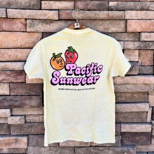 Pacific Sunwear Graphic T-Shirt | Size S | Yellow | Short Sleeve